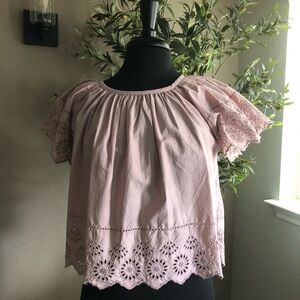 Pink Eyelet Top